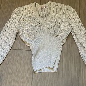 Tricot partout vintage metallic silver sweater